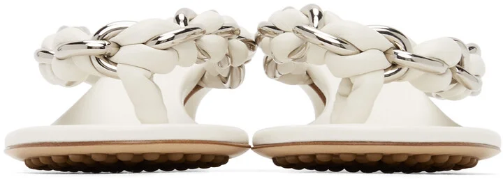 Bottega Veneta White Chain Dot Sandals - Image 2
