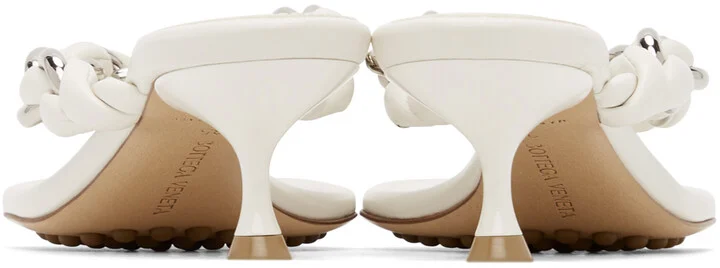 Bottega Veneta White Chain Dot Sandals - Image 3