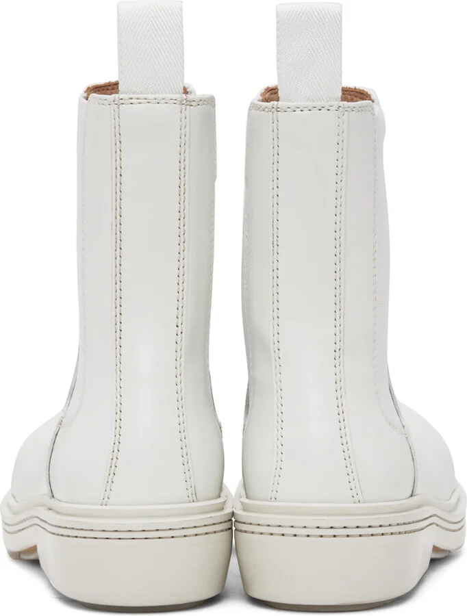 Bottega Veneta White Fireman Chelsea Boots - Image 2