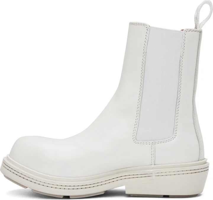 Bottega Veneta White Fireman Chelsea Boots - Image 3