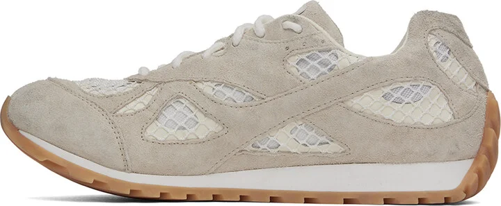 Bottega Veneta White & Gray Orbit Sneakers - Image 3