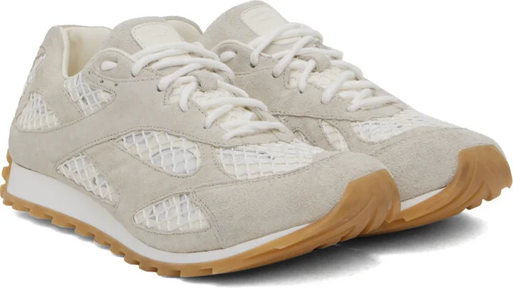 Bottega Veneta White & Gray Orbit Sneakers - Image 4