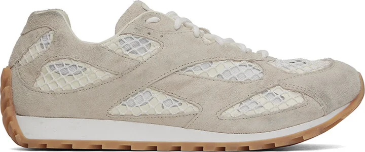 Bottega Veneta White & Gray Orbit Sneakers