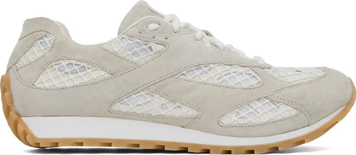 Bottega Veneta White & Gray Orbit Sneakers