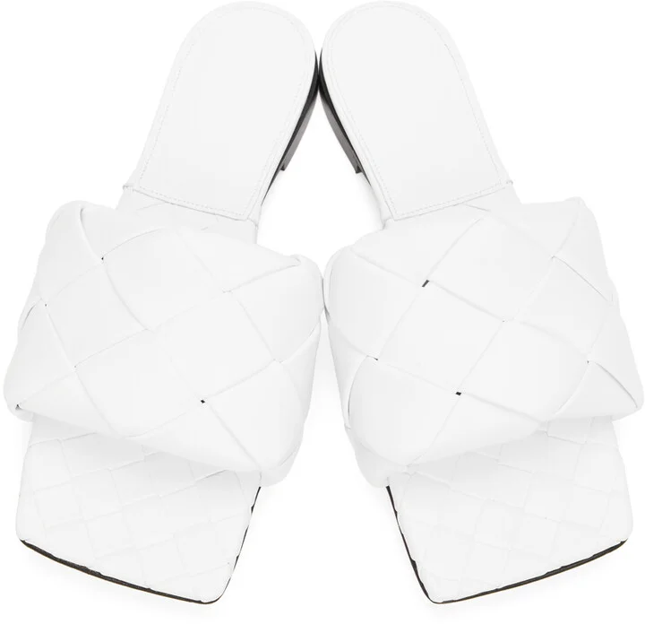 Bottega Veneta White Intrecciato Lido Flat Sandals - Image 5