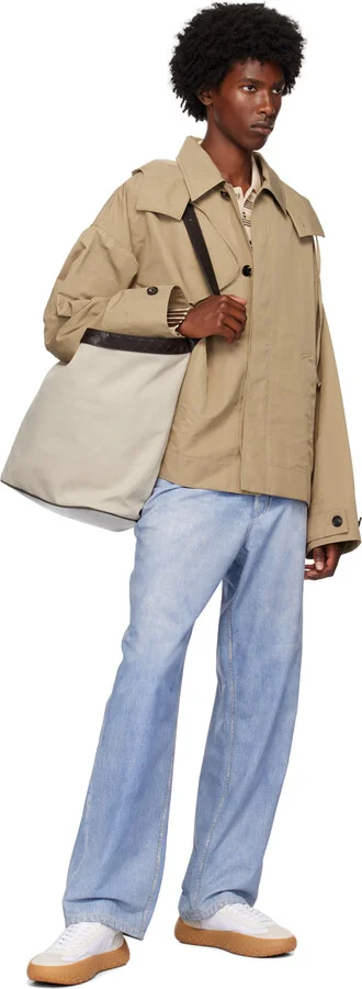 Bottega Veneta White Nylon & Suede Sneakers - Image 5