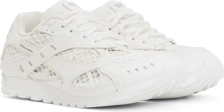 Bottega Veneta White & Off-White Orbit Sneakers - Image 4
