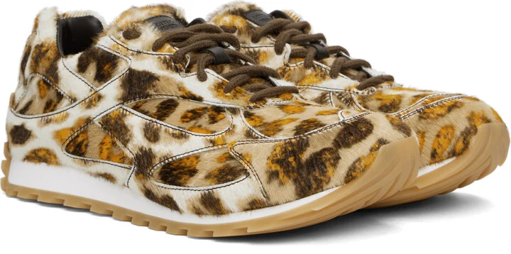 Bottega Veneta White & Orange Orbit Sneakers - Image 4