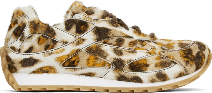 Bottega Veneta White & Orange Orbit Sneakers