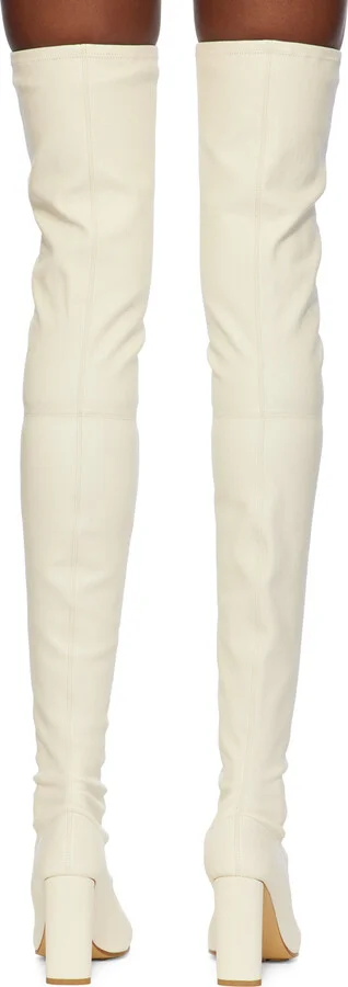 Bottega Veneta White Tripod Over-The-Knee Boots - Image 2