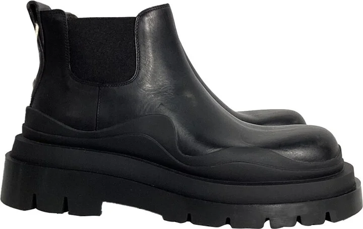 Bottega Veneta Women's Leather Tire Ankle Chelsea Boot (Authentic Pre-Loved)