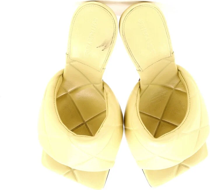 Bottega Veneta Women's Lido Heeled Sandals Quilted Embossed Leather - Image 2