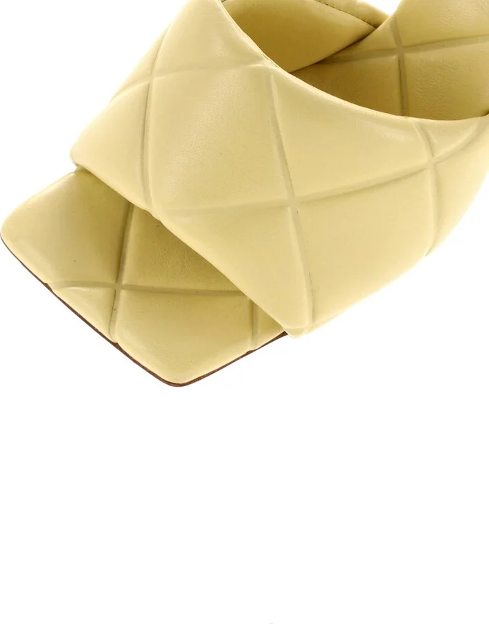 Bottega Veneta Women's Lido Heeled Sandals Quilted Embossed Leather - Image 5