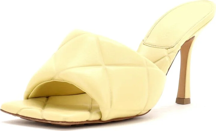 Bottega Veneta Women's Lido Heeled Sandals Quilted Embossed Leather