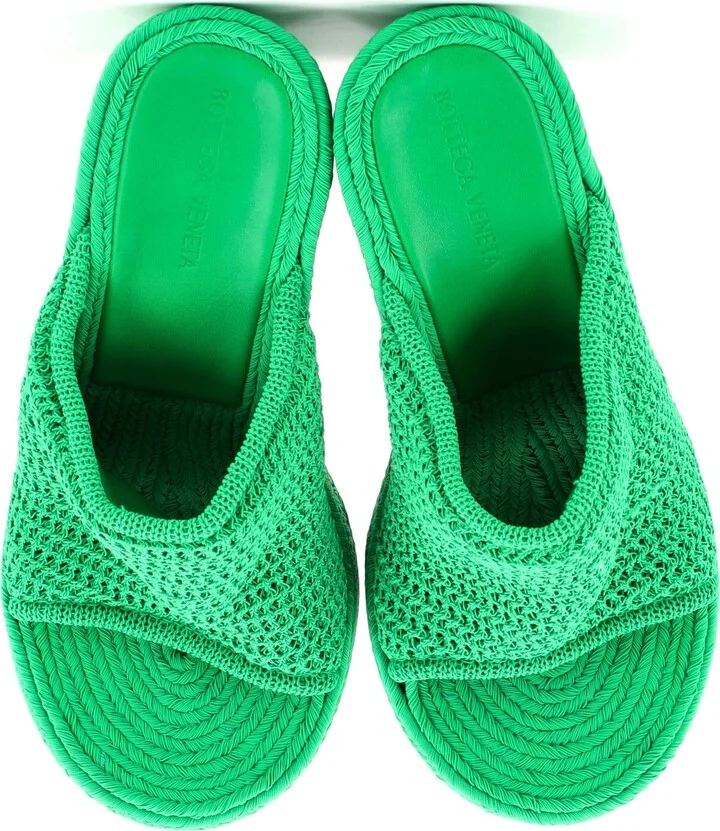 Bottega Veneta Women's Slide Platform Wedge Sandals Knit Fabric - Image 2