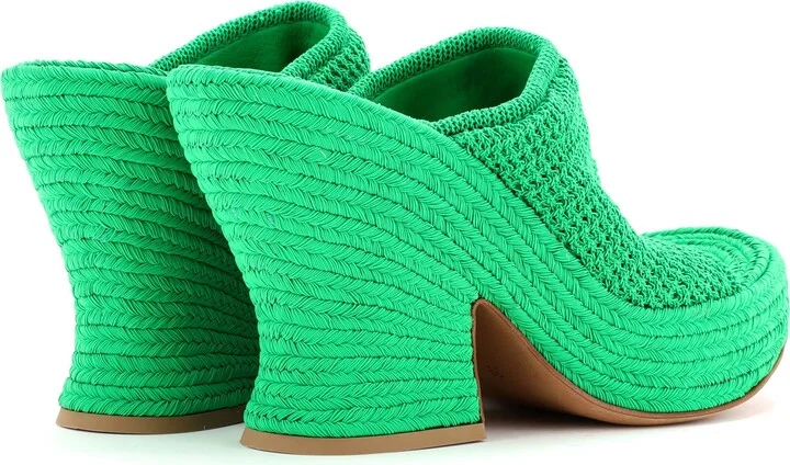 Bottega Veneta Women's Slide Platform Wedge Sandals Knit Fabric - Image 3