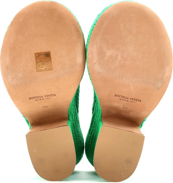 Bottega Veneta Women's Slide Platform Wedge Sandals Knit Fabric - Image 4