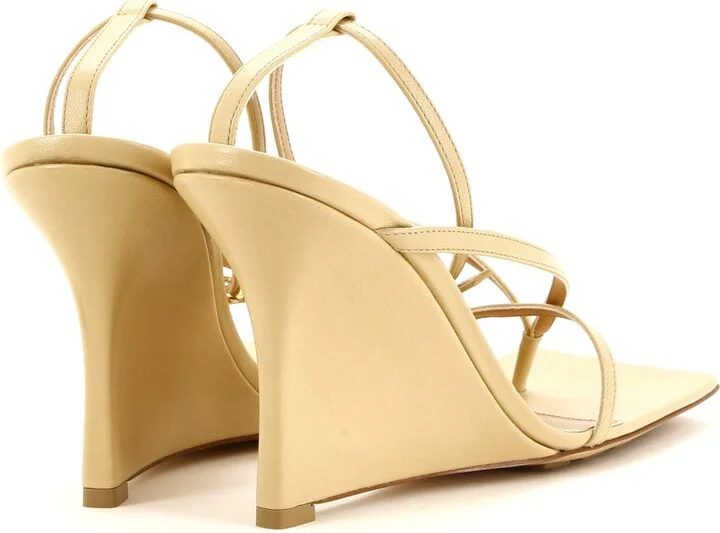 Bottega Veneta Women's Stretch Strap Wedge Sandals Leather - Image 3