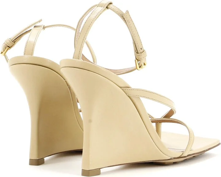 Bottega Veneta Women's Stretch Strap Wedge Sandals Leather - Image 3