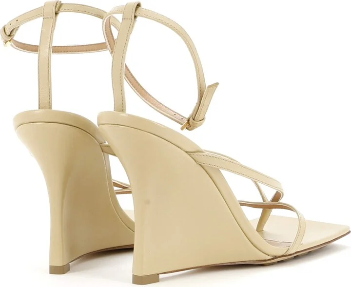 Bottega Veneta Women's Stretch Strap Wedge Sandals Leather - Image 3