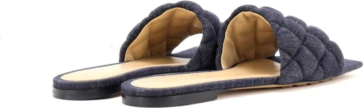Bottega Veneta Women's The Padded Flat Sandals Quilted Denim - Image 3