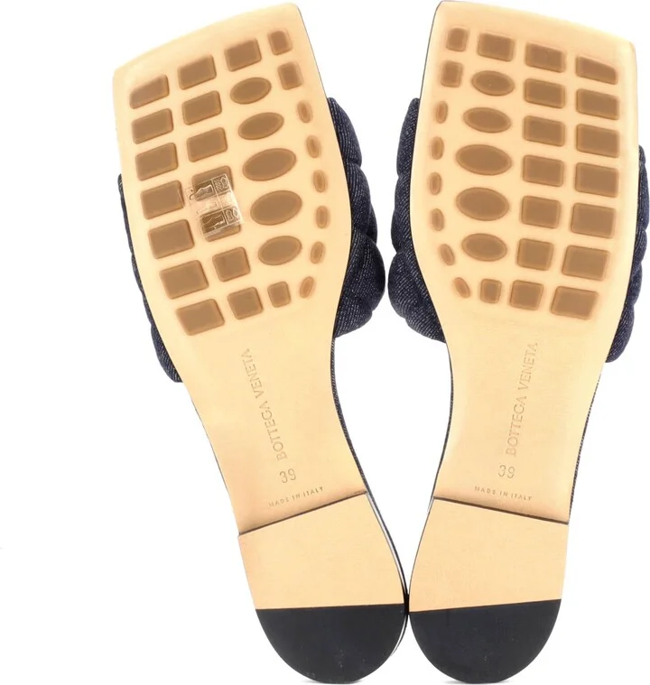 Bottega Veneta Women's The Padded Flat Sandals Quilted Denim - Image 4