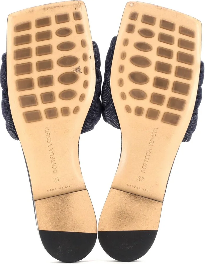 Bottega Veneta Women's The Padded Flat Sandals Quilted Denim - Image 4