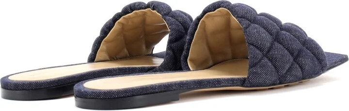 Bottega Veneta Women's The Padded Flat Sandals Quilted Denim - Image 3