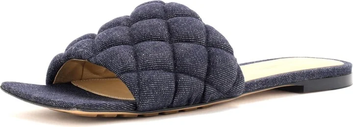 Bottega Veneta Women's The Padded Flat Sandals Quilted Denim