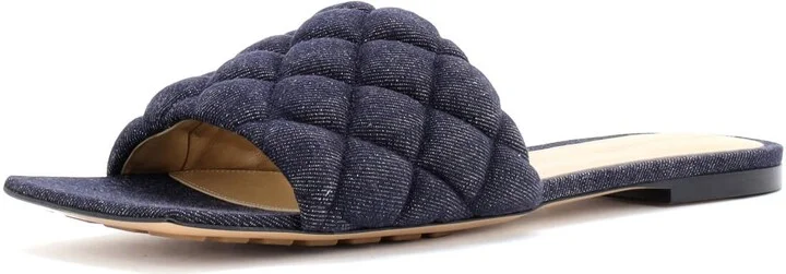 Bottega Veneta Women's The Padded Flat Sandals Quilted Denim