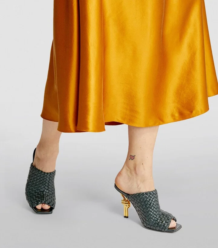 Bottega Veneta Woven Leather Knot Mules 90 - Image 2