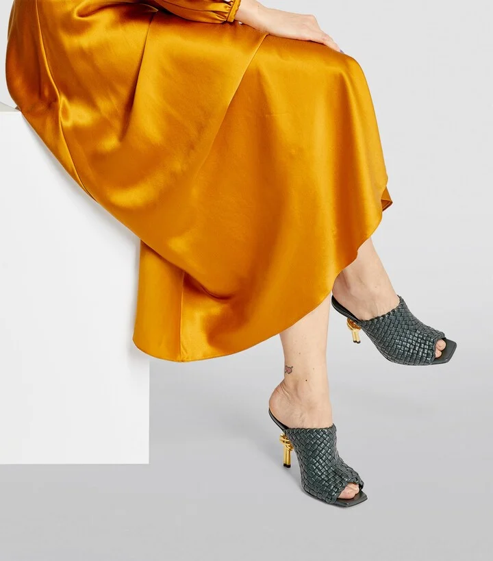 Bottega Veneta Woven Leather Knot Mules 90 - Image 6