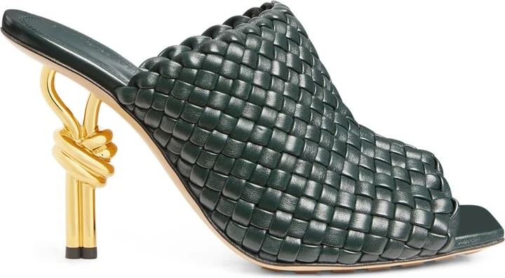 Bottega Veneta Woven Leather Knot Mules 90