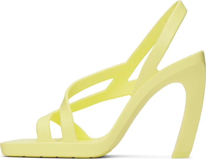 Bottega Veneta Yellow Jimbo Heeled Sandals - Image 3