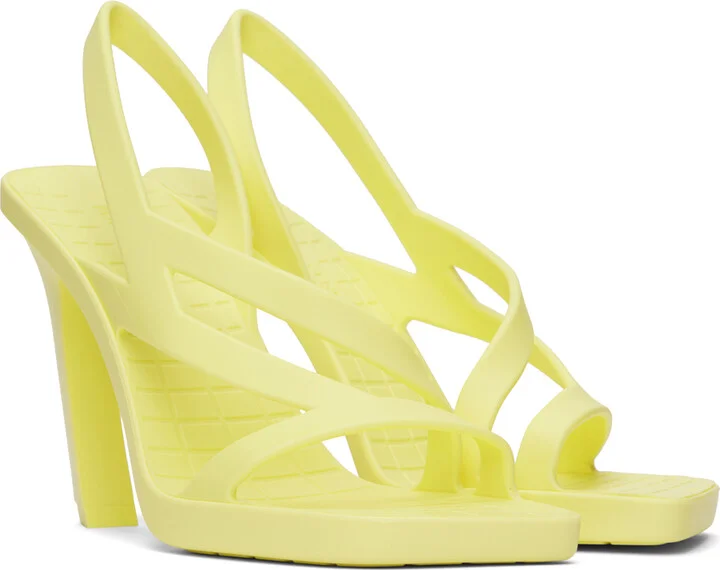 Bottega Veneta Yellow Jimbo Heeled Sandals - Image 4