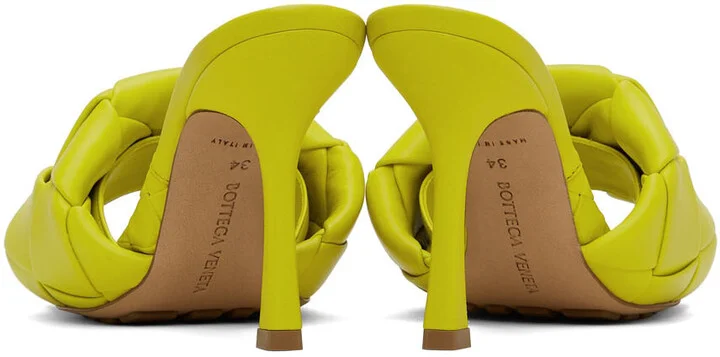 Bottega Veneta Yellow Maxi Intreccio Lido Heeled Sandals - Image 4