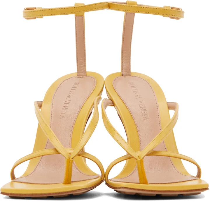 Bottega Veneta Yellow Stretch Heeled Sandals - Image 2