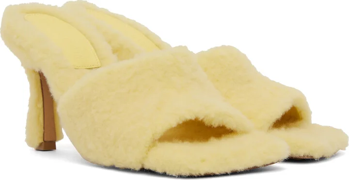Bottega Veneta Yellow Stretch Heeled Sandals - Image 4