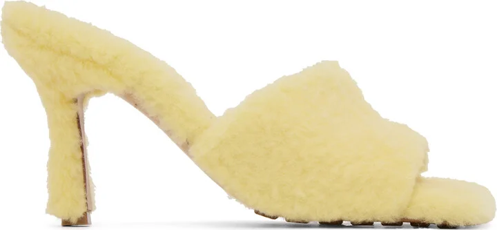 Bottega Veneta Yellow Stretch Heeled Sandals