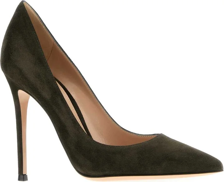 Bottle Green Suede Pumps - Image 2