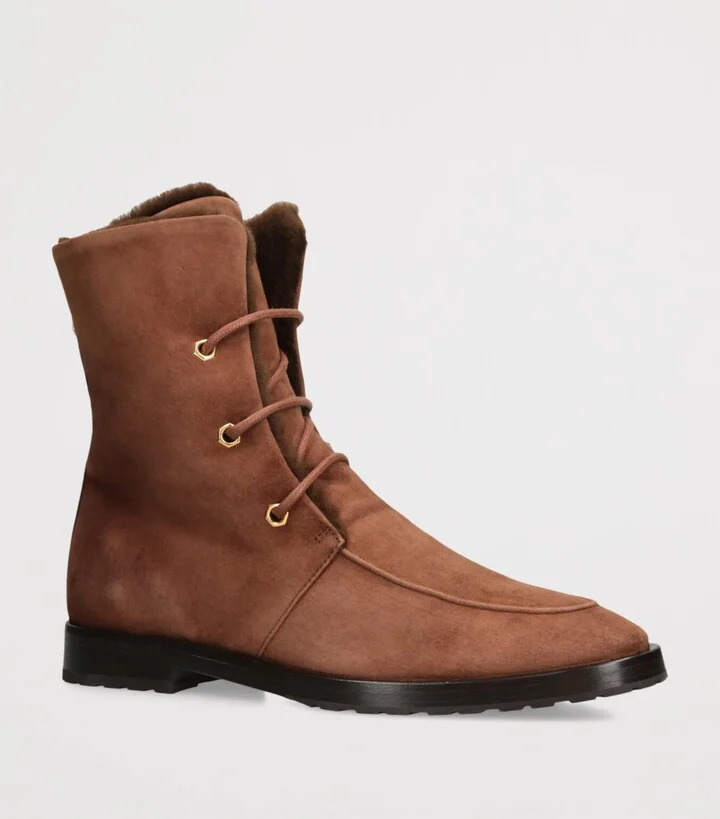 Bougeotte Suede Shearling-Lined Boots - Image 3
