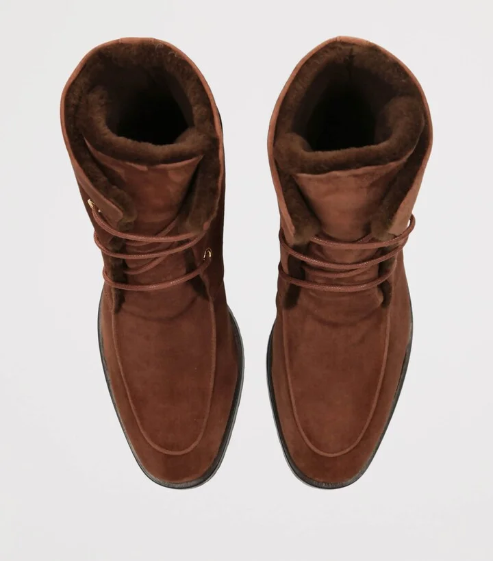 Bougeotte Suede Shearling-Lined Boots - Image 4