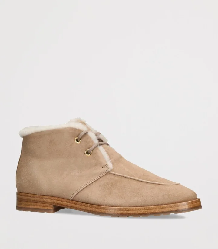 Bougeotte Suede Shearling-Lined Boots - Image 3