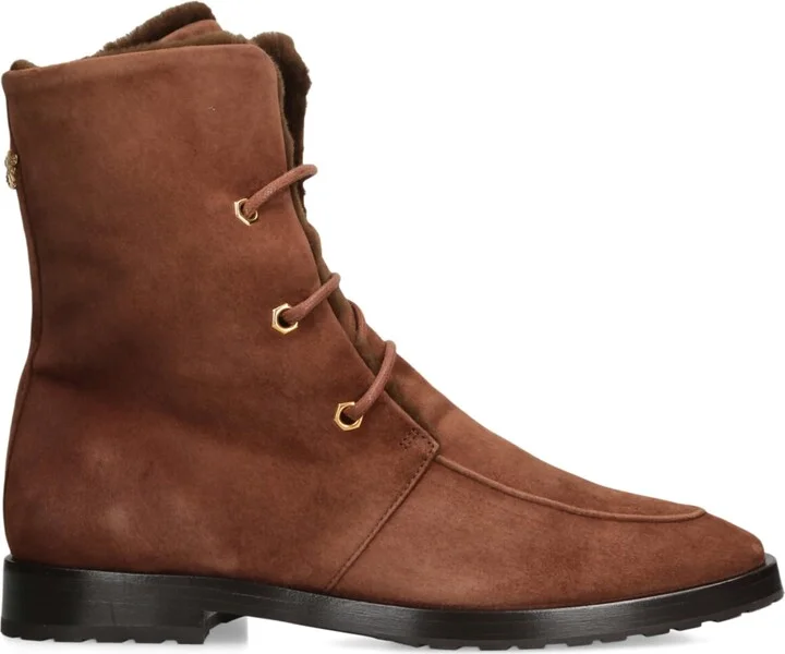 Bougeotte Suede Shearling-Lined Boots