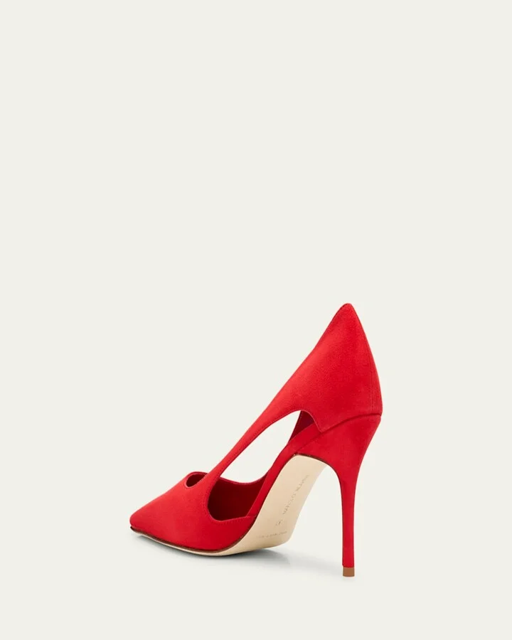 Boukefalos Suede Cut-Out Pumps - Image 7