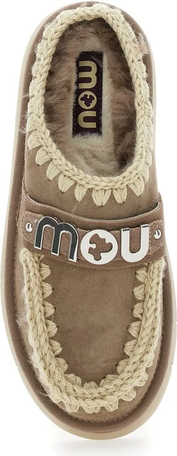 'bounce' Brown Mules With Logo Lettering And Open Rear In Suede Woman - Image 4