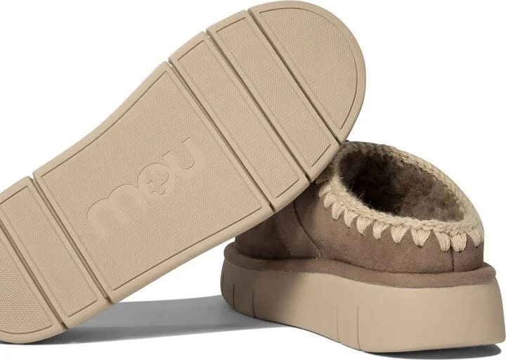'Bounce' Brown Mules With Logo Lettering And Open Rear In Suede Woman - Image 5