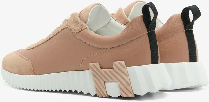 Bouncing Low-Top Sneakers in Beige Perlino Sport Goatskin and Suede - Image 2