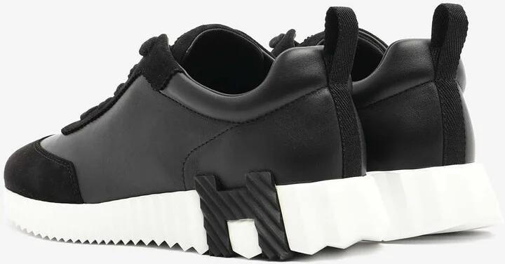 Bouncing Low-Top Sneakers in Black Calfskin and Suede - Image 2