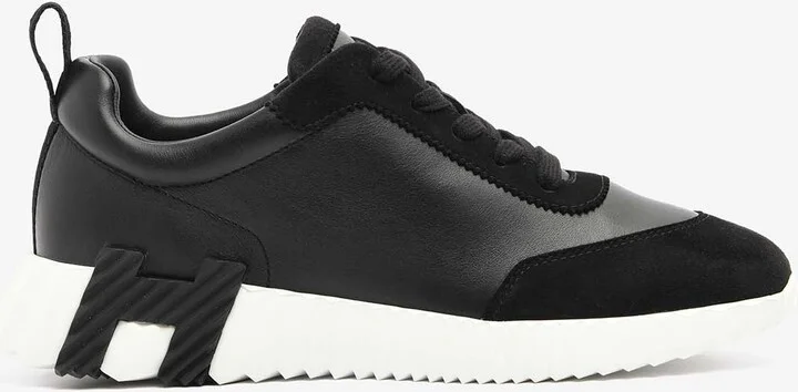 Bouncing Low-Top Sneakers in Black Calfskin and Suede